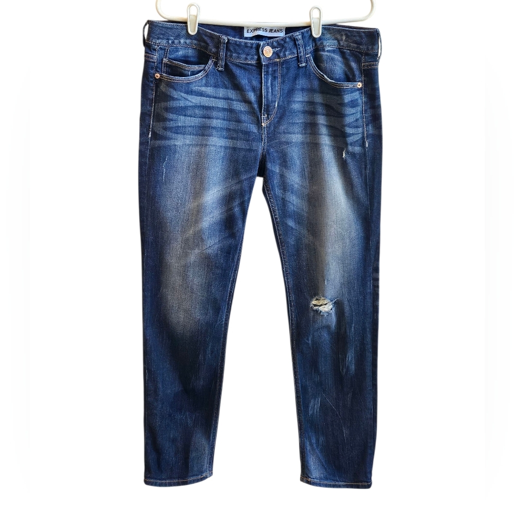 Express Women's Blue Boyfriend Jeans
